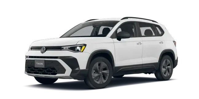 Volkswagen Taos visto de frente y de lado