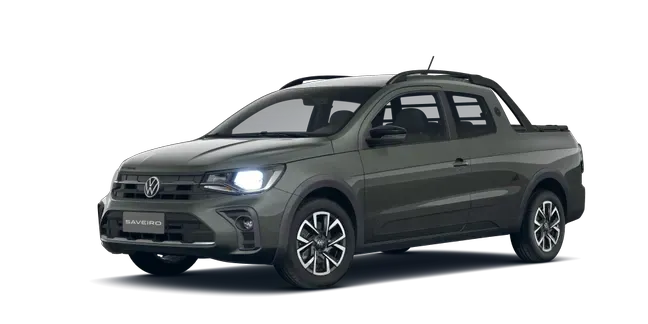 Volkswagen Saveiro visto de frente y de lado