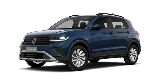 Volkswagen T-Cross visto de frente y de lado