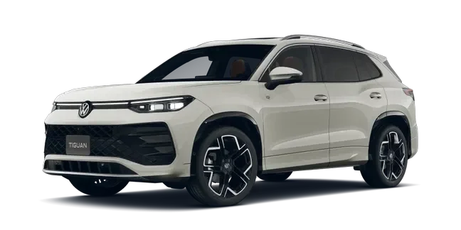 Volkswagen Tiguan visto de frente y de lado
