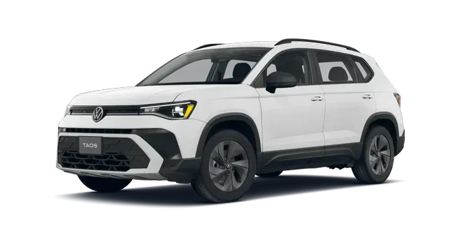 Volkswagen Taos visto de frente y de lado